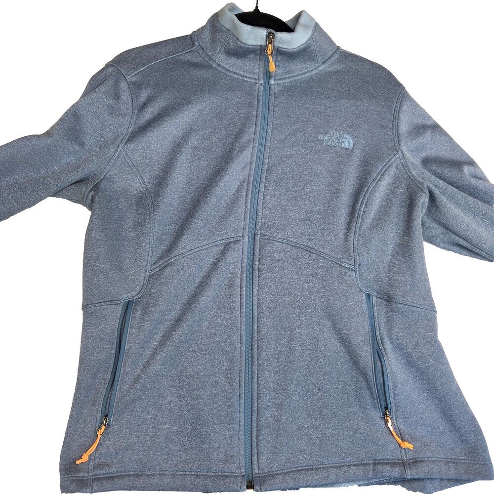 The North Face Full Zip Fleece Jacket Blue Womens Outdoor Coat Size L PreOwned